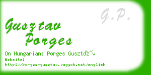 gusztav porges business card